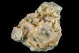 Quartz Encrusted Yellow Cubic Fluorite Cluster - Morocco #104599-2